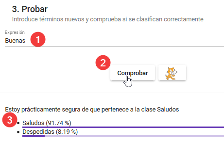 Imagen de la opción probar modelo