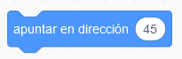Bloque apuntar en dirección 