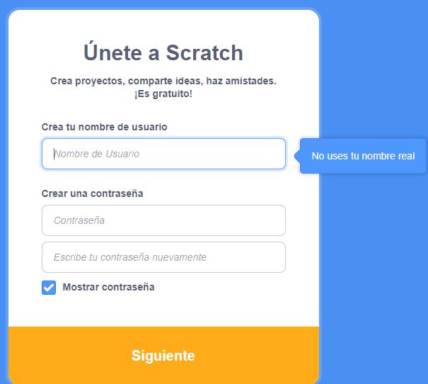 Darte de alta en Scratch
